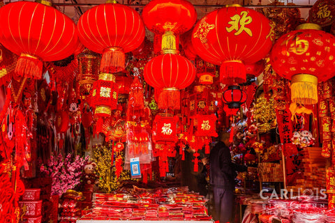 Chinese red lanterns Shanghai China