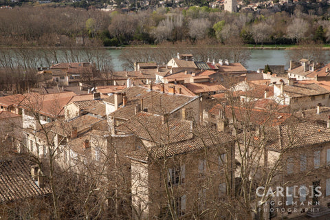 Roofs of old houses in Avignon, Provence, France