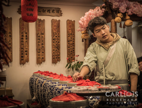 Chinese man, with pots of ceramic, Shanghai China